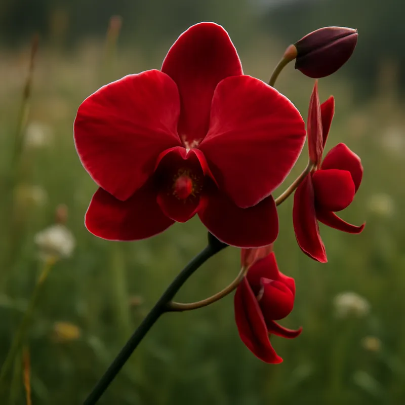 Orchidee (brudorkidé) – rood – afbeelding 4