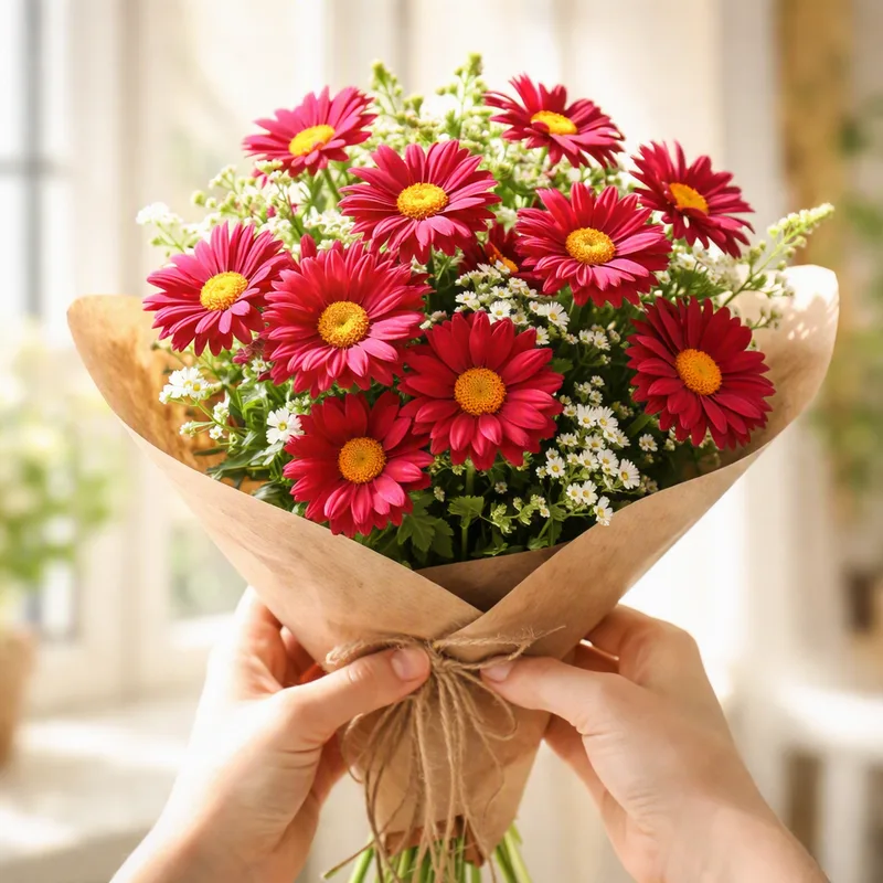 Struikmargriet - rood - afbeelding 3