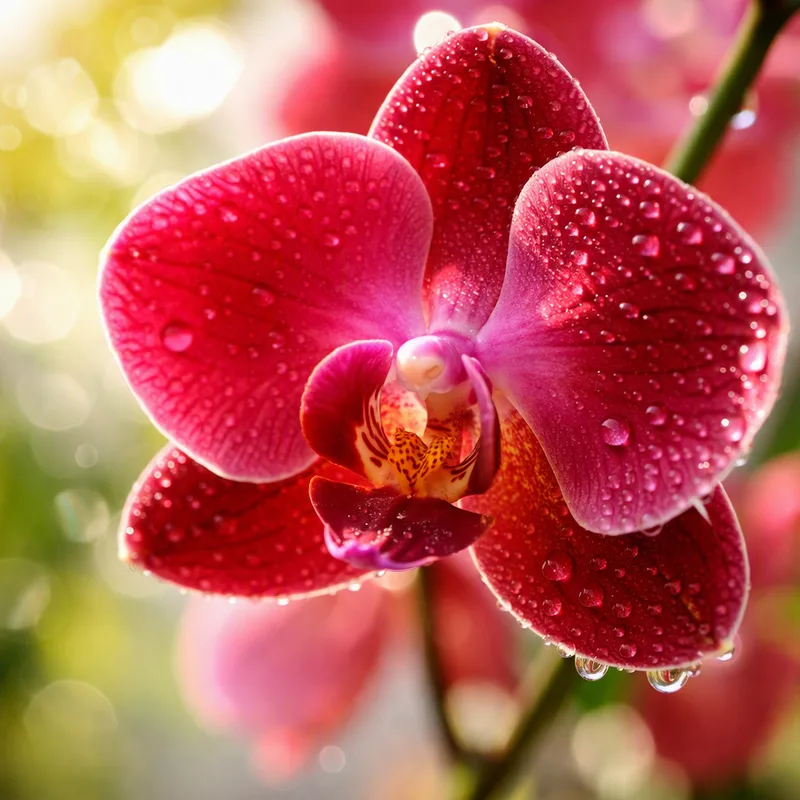 Vlinderorchidee - rood - afbeelding 1
