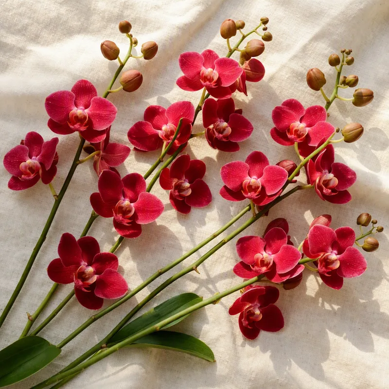 Vlinderorchidee - rood - afbeelding 4