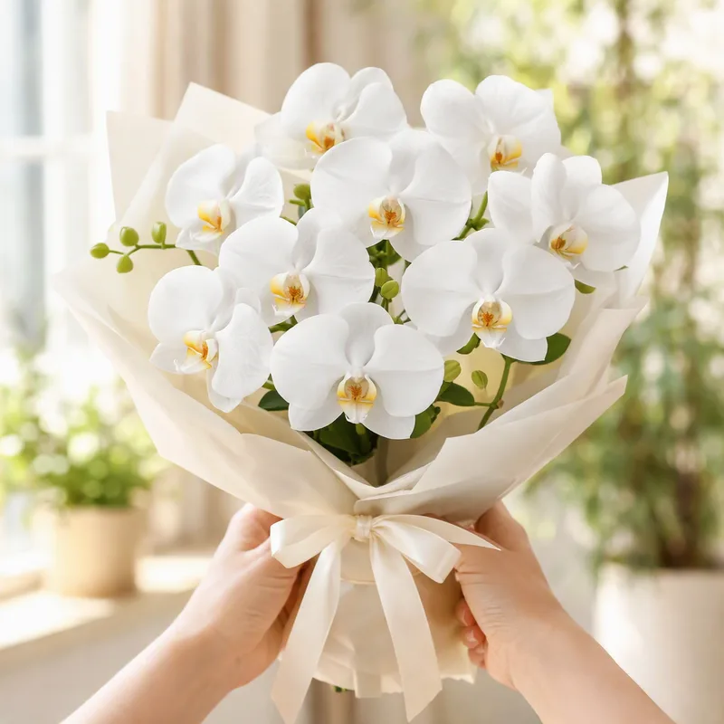 Vlinderorchidee - wit - afbeelding 3