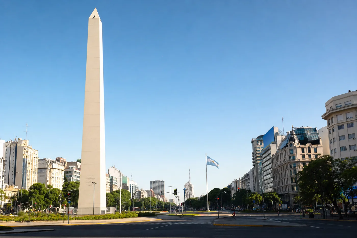 Argentinië – bekend monument met de nationale vlag