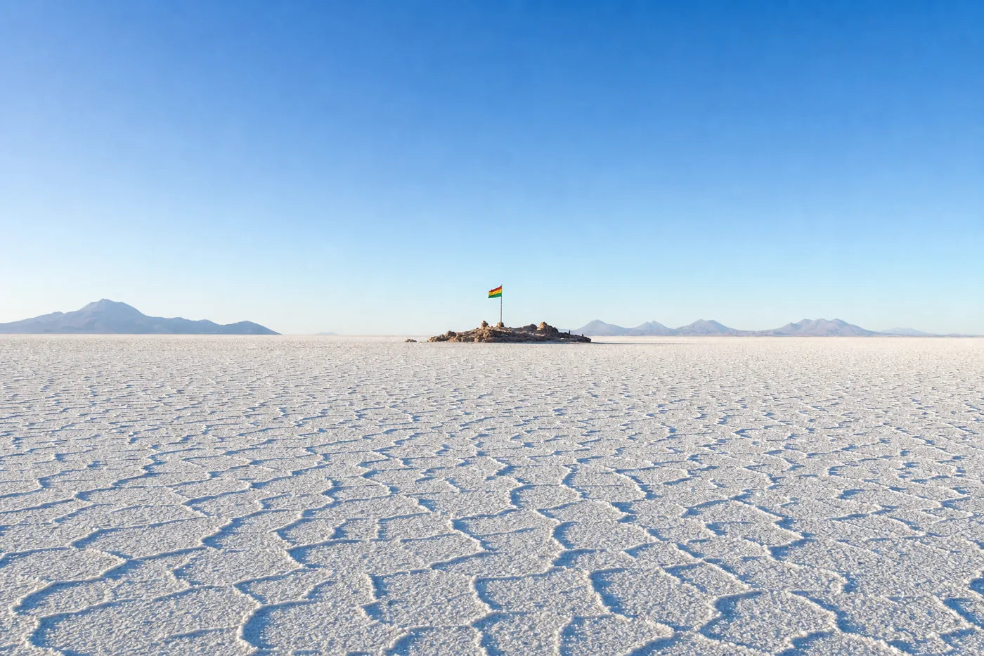 Bolivia – bekend monument met de nationale vlag