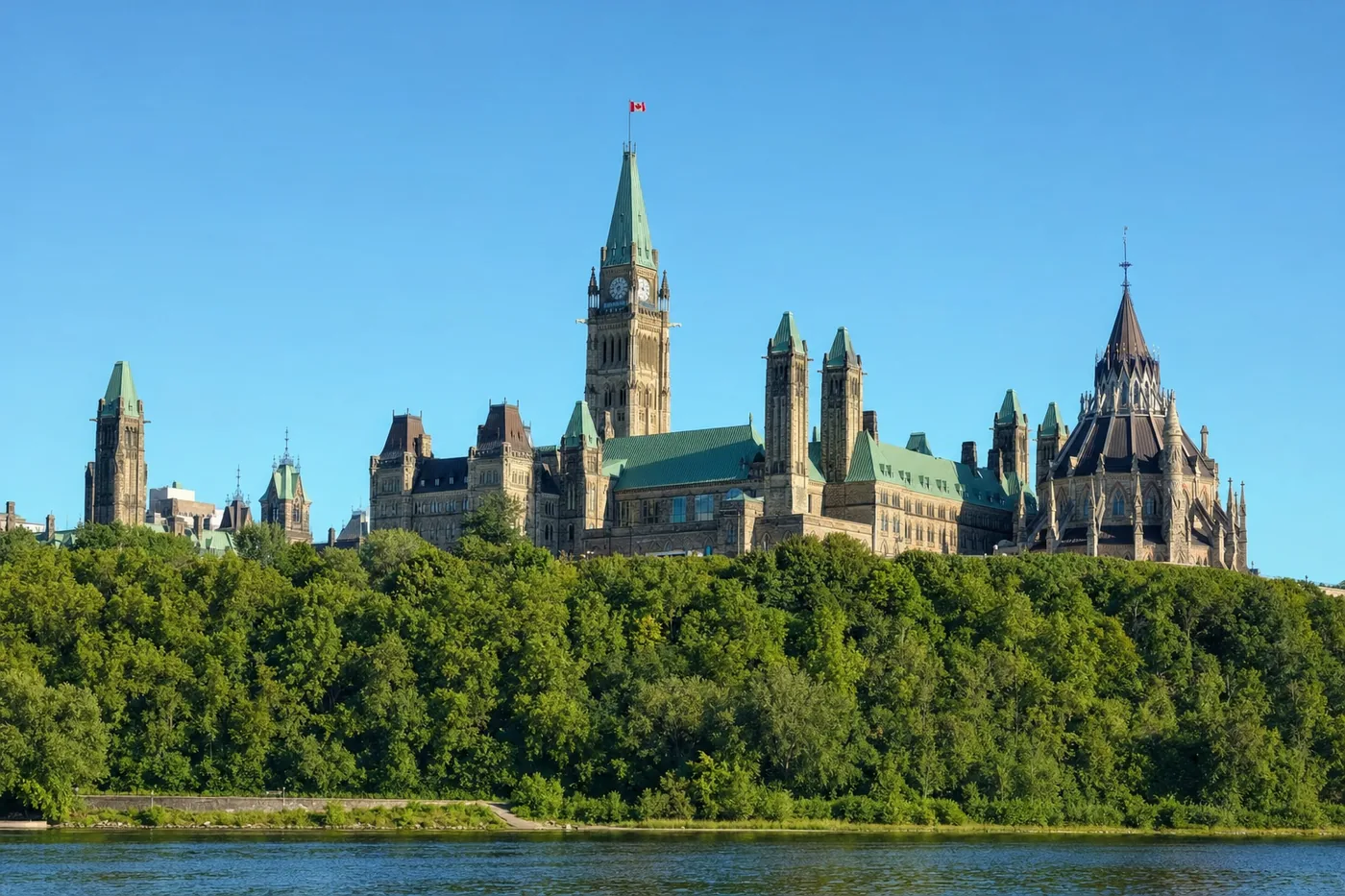 Canada – bekend monument met de nationale vlag