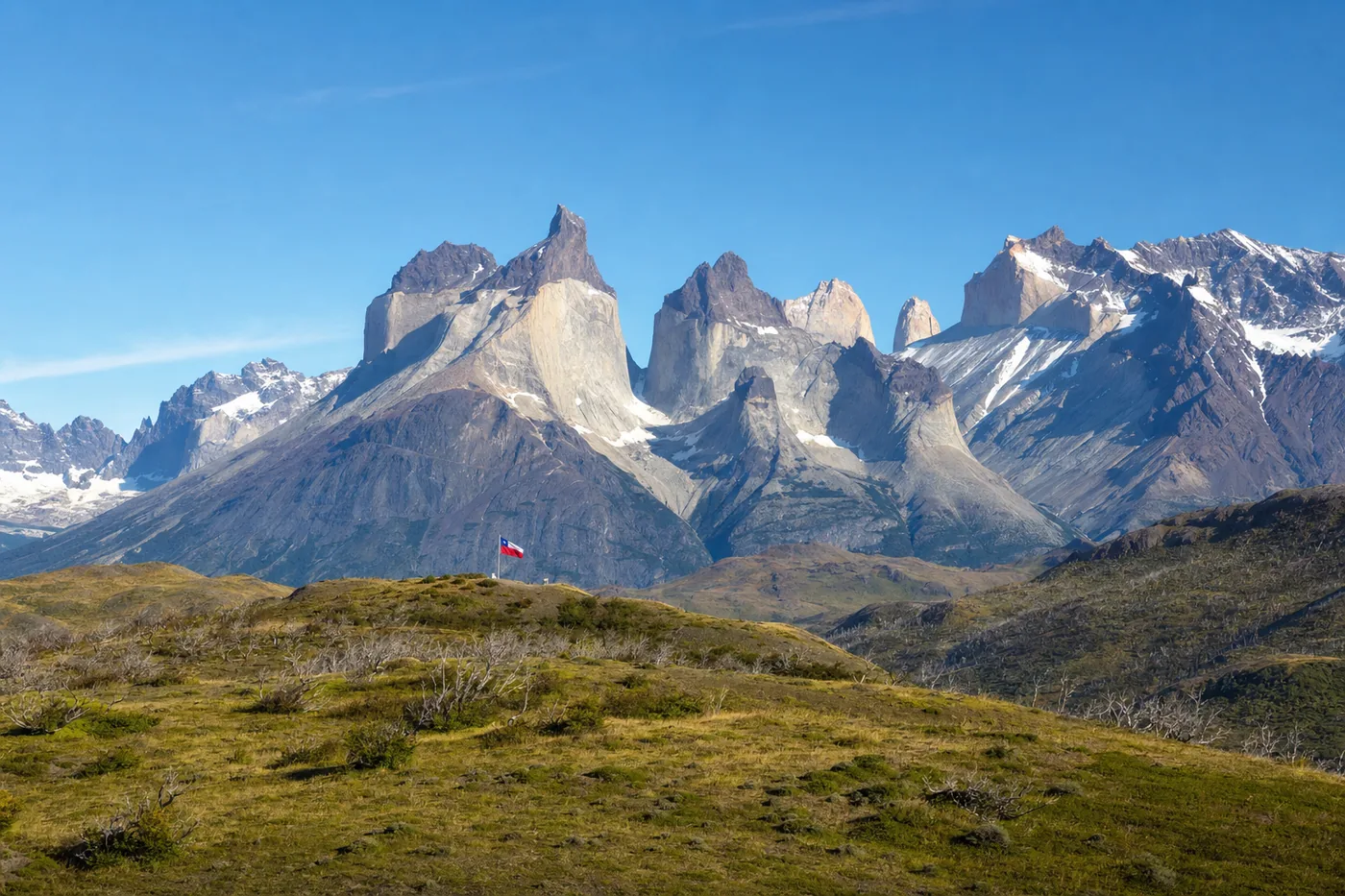 Chili – bekend monument met de nationale vlag