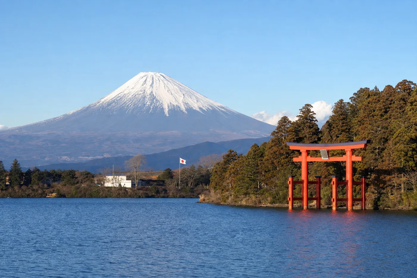 Japan – bekend monument met de nationale vlag