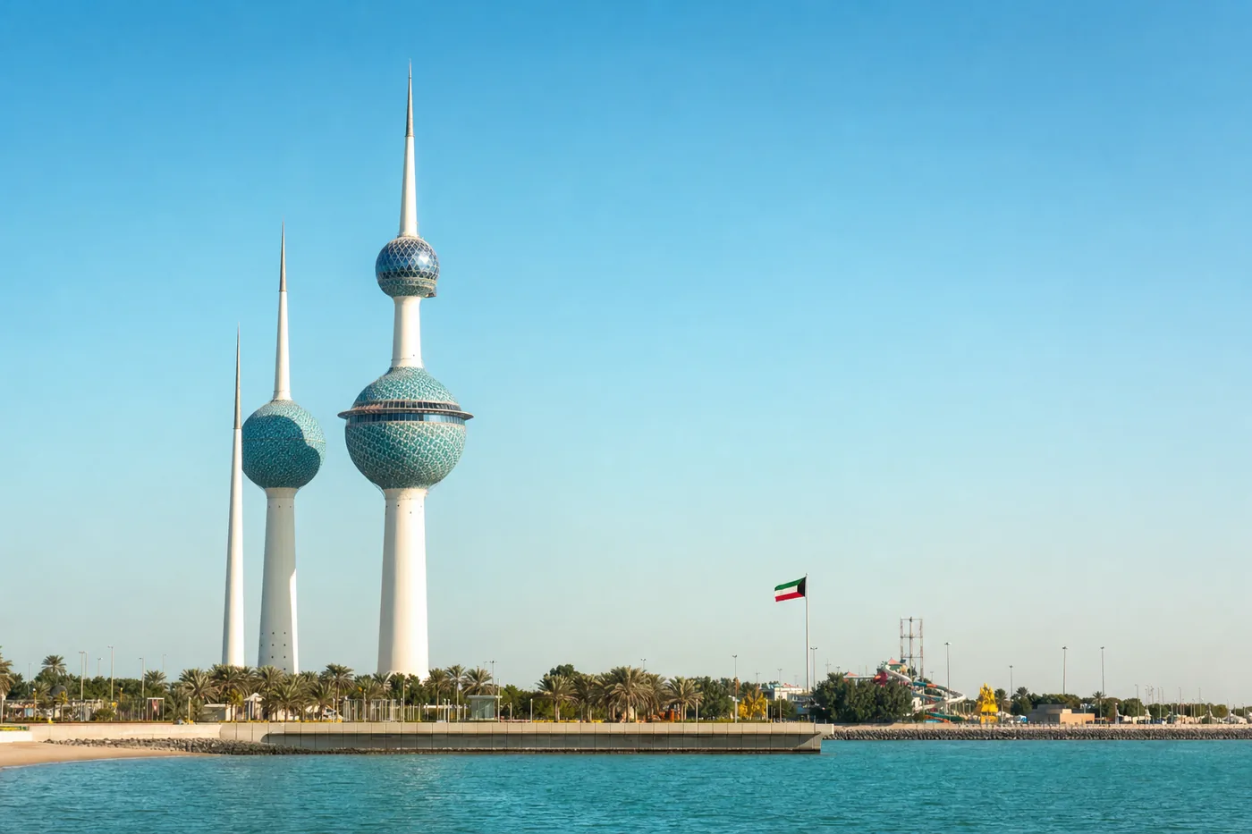 Koeweit – bekend monument met de nationale vlag