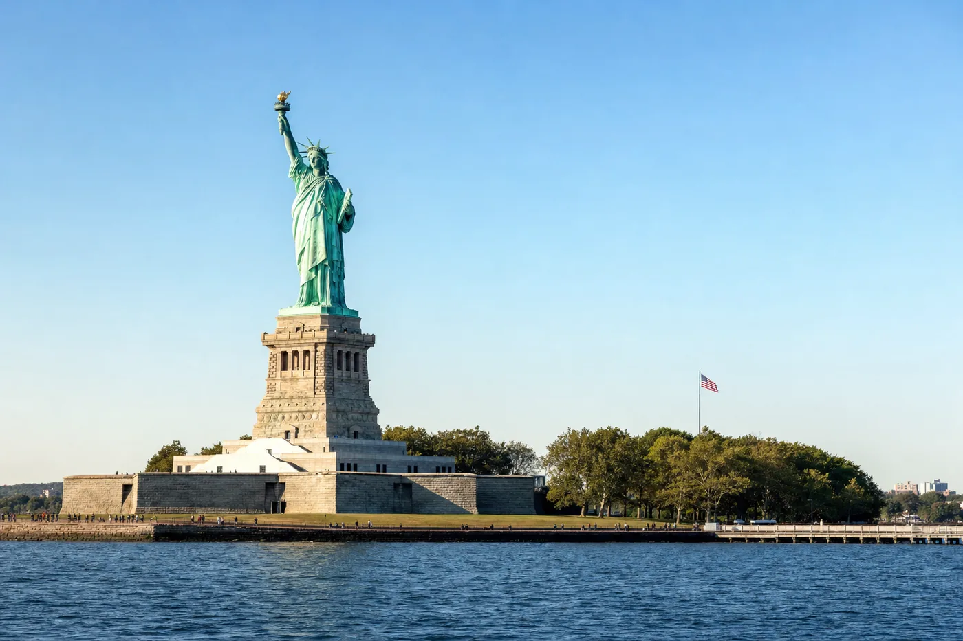 Verenigde Staten – bekend monument met de nationale vlag