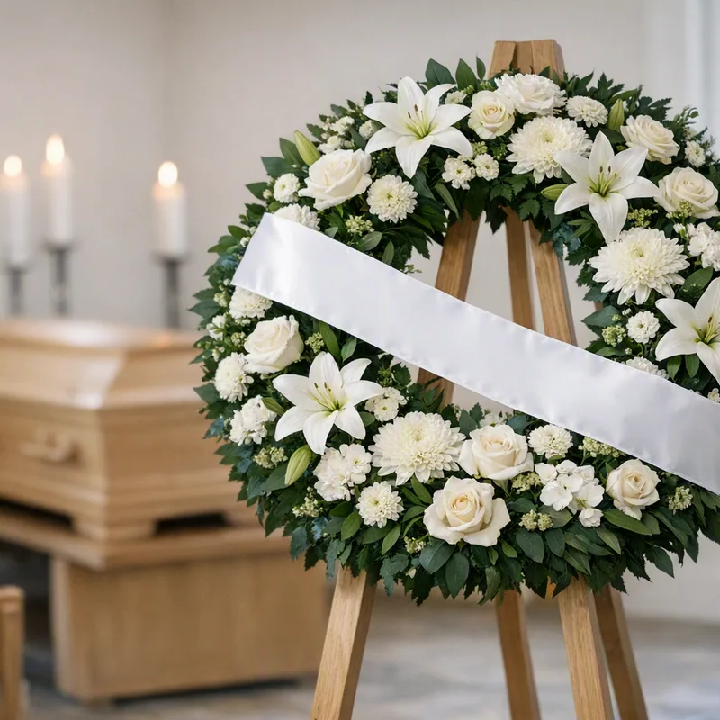 Bloemen voor een uitvaart - krans, rouwboeket en condoleance