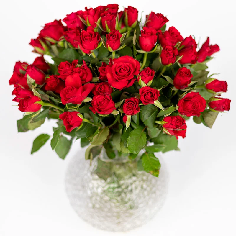 Valentijnsboeket met rode rozen