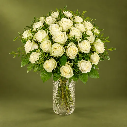 30 Witte Rozen Luxe Boeket